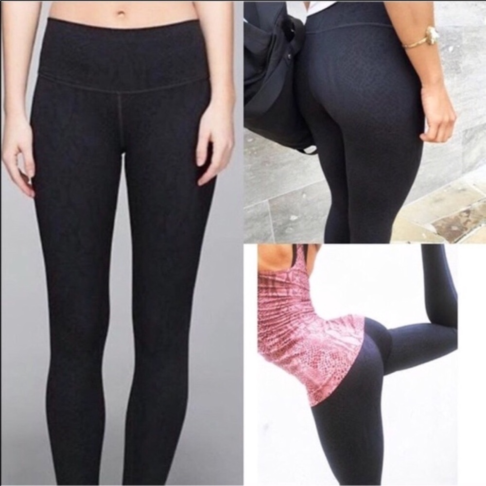 Lulu lemon black snakeskin detailed leggings!